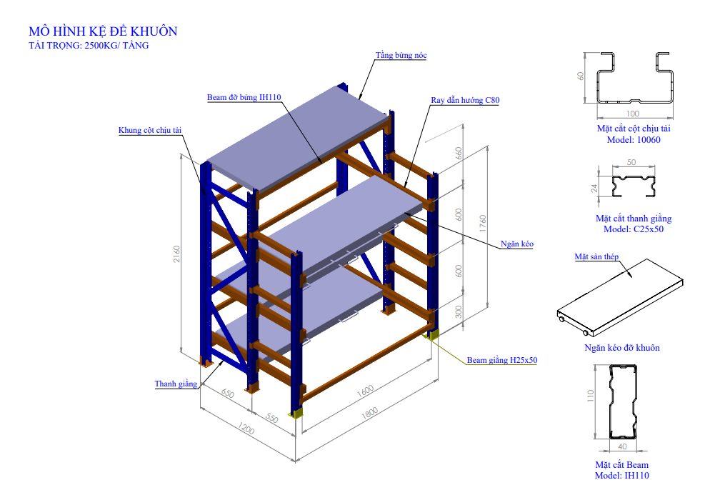 Kệ khuôn độc lập KK2T
