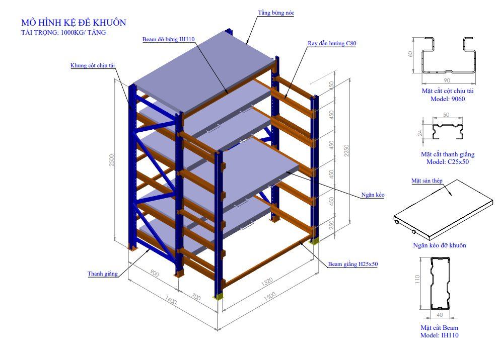 Kệ khuôn độc lập KK2T