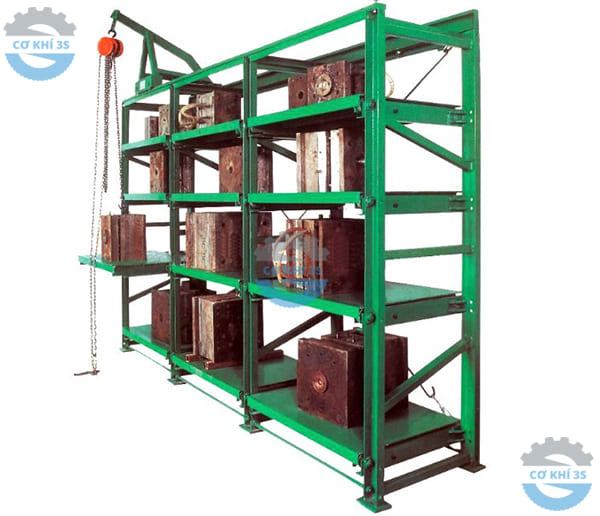 Giá chứa khuôn có cẩu móc 3 sàn tải 1000kg