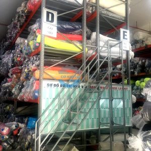 Kệ để vải cuộn hạng nặng sàn tôn 5 tầng tải 1300kg