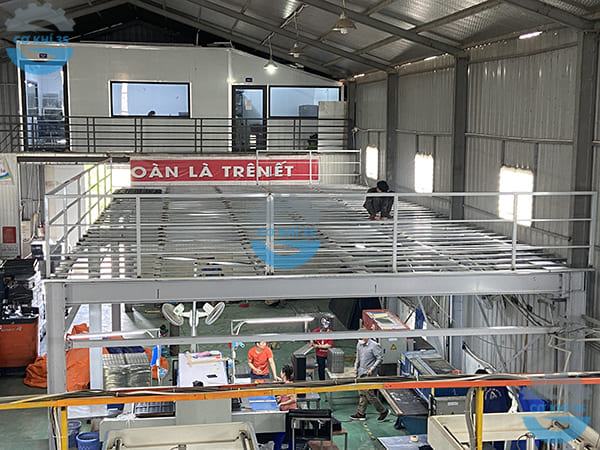 Kệ sàn mezzanine hệ kết cấu 1 tầng tải 250kg/m2