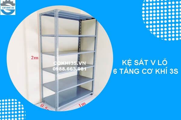 Kệ sắt v lỗ 6 tầng