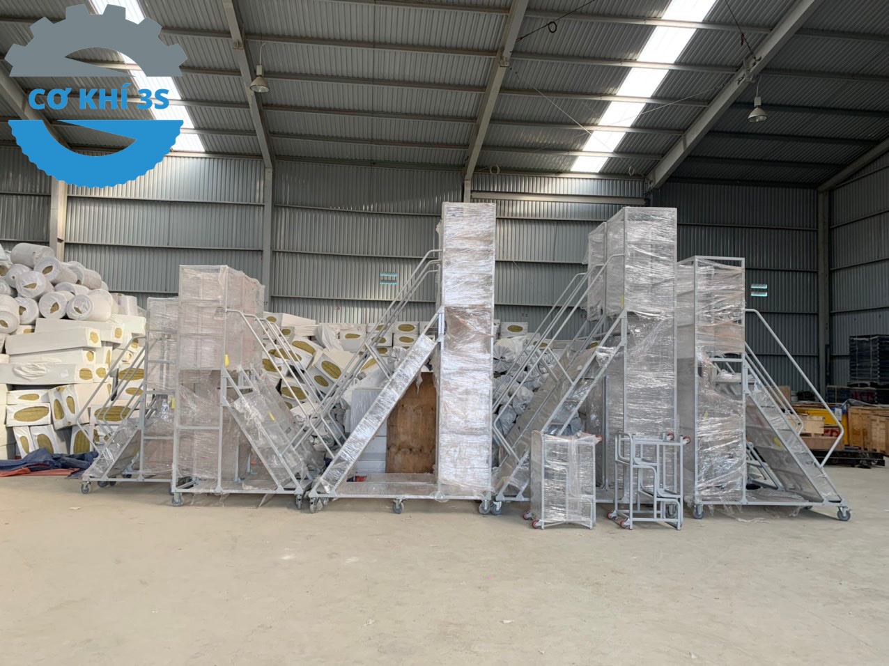Xe thang di động - Xe thang công nghiệp bền, đẹp - Cơ khí 3s