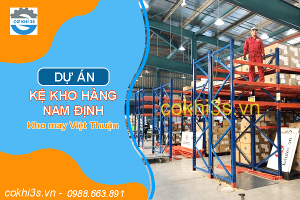 kệ kho hàng nam định Dự án kệ kho hàng tại Nam Định - Để vải nguyên liệu