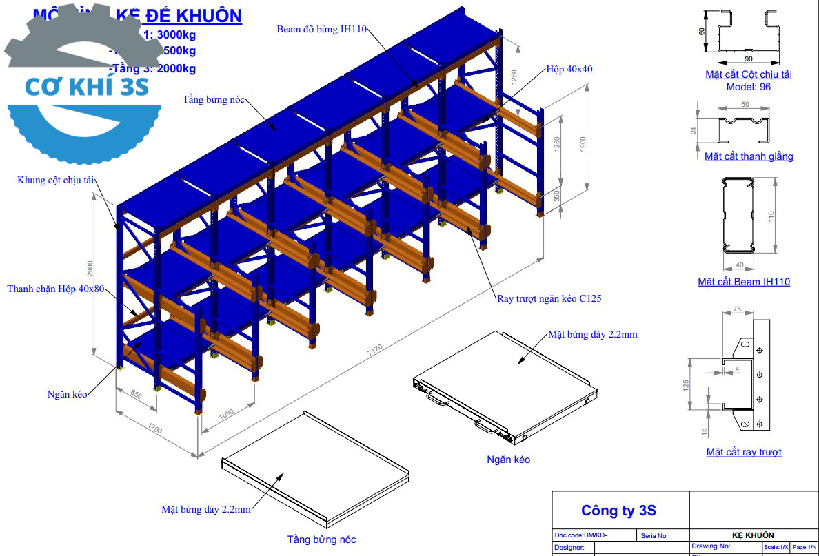 bản vẽ kệ để khuôn