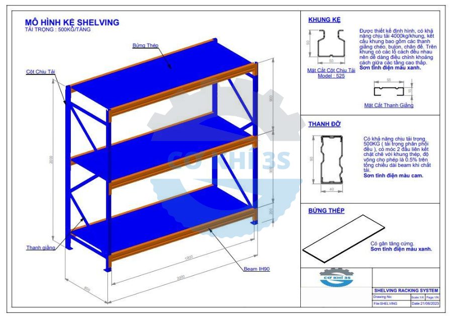 Cấu tạo của kệ trung tải